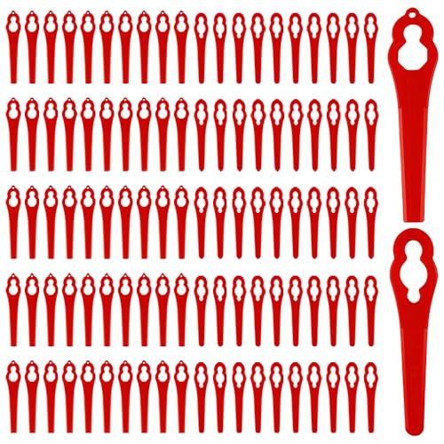 100 st Plastic gras Trimmer Messen, Koordloze Gras Trimmer 83mm grasmaaier snijden Messen grasmaaier Accessoires Hulpmiddelen Vervanging Koordloze Gras Trimmer Blades voor Koordloze Gras Trimmer