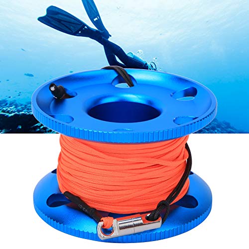 Duiken Cord Spool duikgereedschap Spool Roestvrij staal duiken Finger Spool Spool Onderwater Snorkel accessoire met lijn voor duikers blauw 4