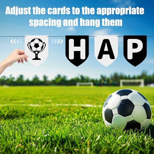Voetbal Gelukkige Verjaardag Banner, Pre-strung Voetbal Thema Verjaardag Banner Voetbal Party Decoraties Banner voor jongens Meisjes Voetbal Fans Verjaardag Party 4