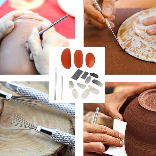 15 Stuks Beeldhouwkunst Potter Schraper Cutter, Zachte Rubber Pottery Rib, Modelling Clay Sculpting Tools Kits, voor ambachten, Beeldhouwkunst, Artiesten, Beginners 4