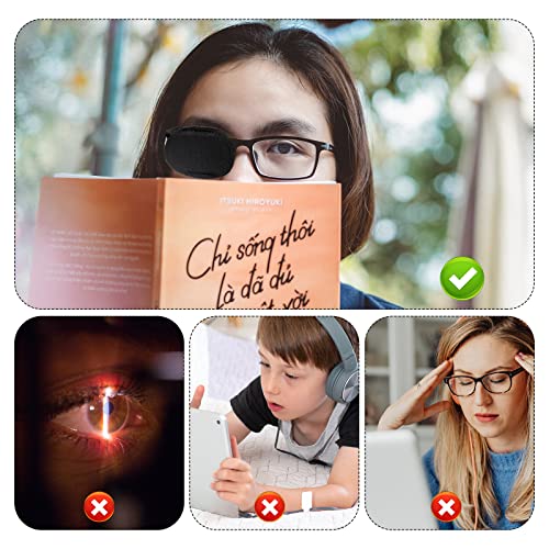 6 st Eye Patches voor glazen, Black Eye Patch Glazen Herbruikbare medische oog Patches voor volwassenen te behandelen Lazy Eye Amblyopia Strabismus voor kinderen Volwassenen (Groot) 5
