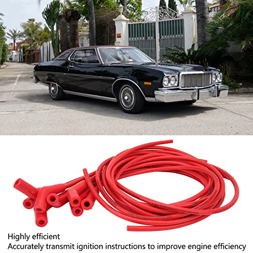 ontstekingskabelkit, 8.5mm Diameter, flexibele anti-Aging ontstekingskabel Kit voor 8 cilinderauto's (rood) 4