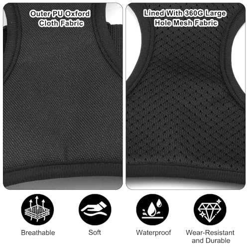 Hondentuig met veiligheidsgordel voor auto, zacht ademend mes, honden veiligheidsgordel voor auto, verstelbare elastische band, autostoelgordel honden, 53-74 cm, voor autostoel bevestiging (zwart, S 5