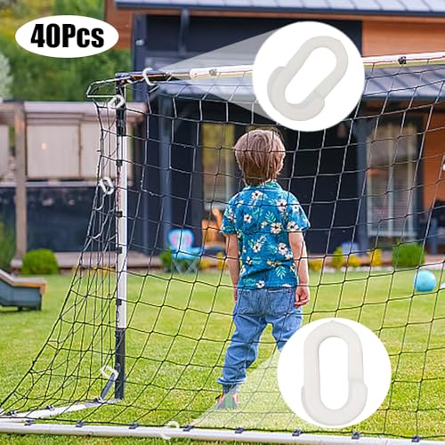 40 Stuks Voetbal Doel Net Clips, Weerbestendig Voetbal Doel Accessoires, Plastic Net Clips Voetbal Doel Net Clip voor Outdoor Voetbal Voetbal Golf Tennis Netten Makkelijk te Assemble (Witte) 4