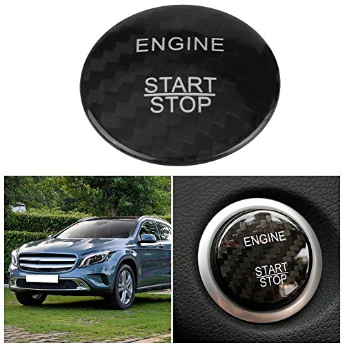 Carbon Fiber Motor Startknop Cover Trim voor Benz A B C GLC GLA CLA ML GL Class standaard Zwart 4