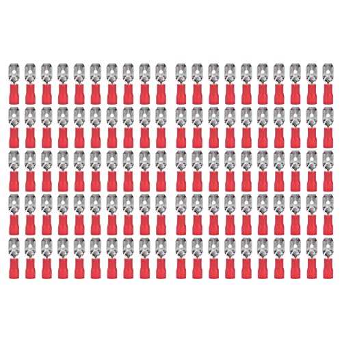 100 st. Geïsoleerde spade Quick Deconnectors Kit Koper PVC voor Marine Automotive Boat Truck (MDD 1,25-250)