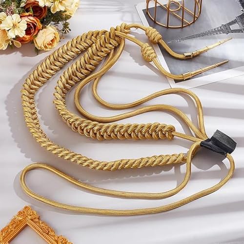 Gold Epaulettes Aiguillette Gevlochten schouder koord Badge voor Uniform Cosplay kostuum DIY Kleding Decoratie Accessoires Goud 5
