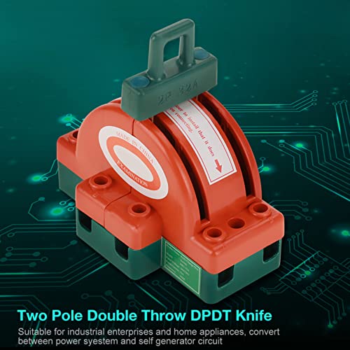 2 Stuks 32A 220V 2 Pole Detach Inverter Dubbele Pool Dubbele Gooi Mes Switch Dubbele Gooi DPDT Mes veiligheidsschakelaar oranje 3