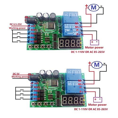 5V - 24V Motor forward/reverse regulator Tijdvertraging 3
