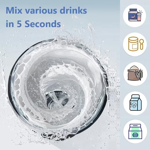 Proteïne Shake Fles, 650ml USB C Oplaadbaar Elektrische Protein Shake Fles, Leak-Proof Travel Shaker voor eiwitshakes - BPA Free, gemaakt met Tritan, Portable Mixing Cup (White) 4