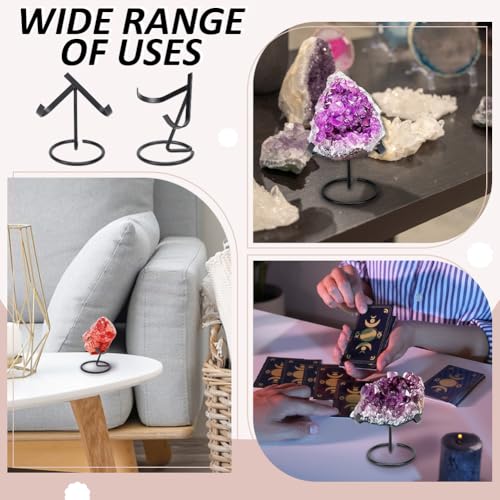 6 stuks metalen kristallen bolhouder, Iron Easel Stands houder Decoratieve Crystal Ball Stand voor Rocks Geodes hart stenen, zwart, 7,5 x 9,6 x 10,2 cm 5