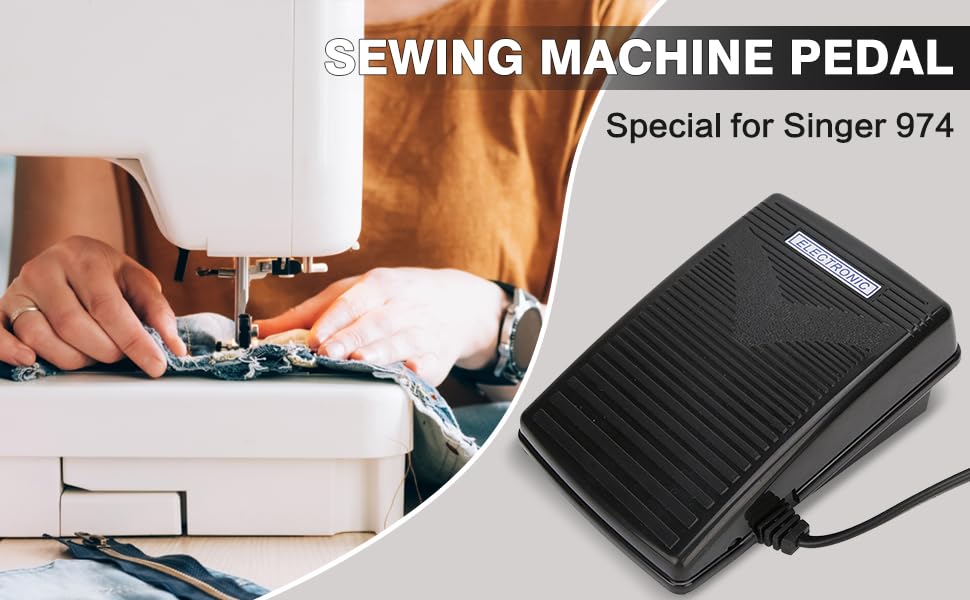 Voetpedaal, voor naaimachines (220 V), variabele snelheid en vermogenskabel voor zanger 974 naaimachines (EU-plug) 3