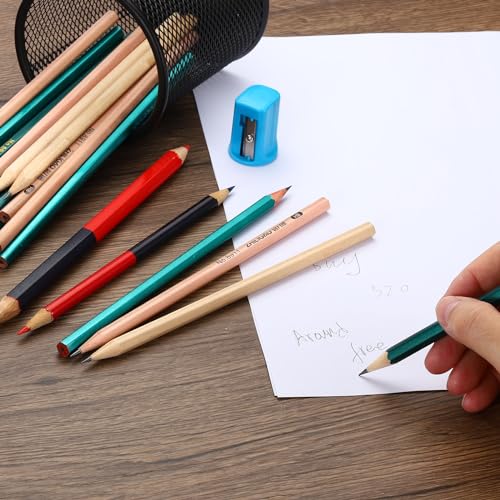 Rode en blauwe Ronde Potloden, 12 Pack HB Grafiet Potloden Houten Potloden Dubbelzijdige Potloden voor klasse Office Engineering Markering 5