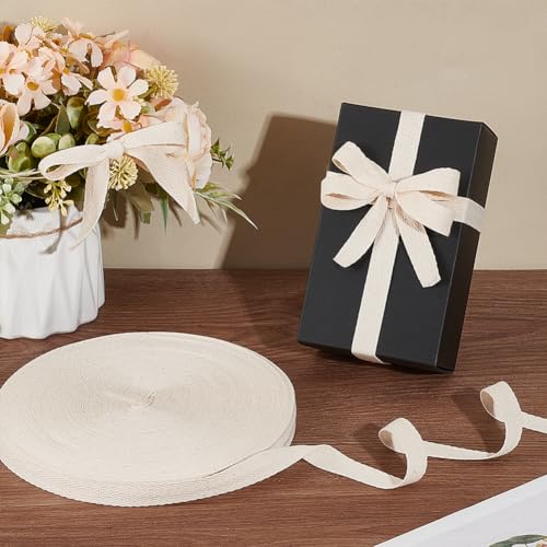 50m/rol 15mm brede haringbone katoenen webbing, katoen Twill tape, platte katoenen haringbone koorden voor het breien, naaien DIY ambachten, wit 4