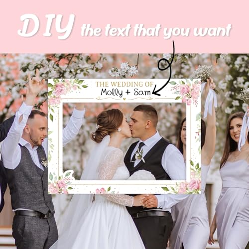 Foto Box bruiloft accessoires - 80 x 60 cm Bloemen foto frame - Foto Props Bruiloft - Foto Booth Props voor bruiloft decoratie 5