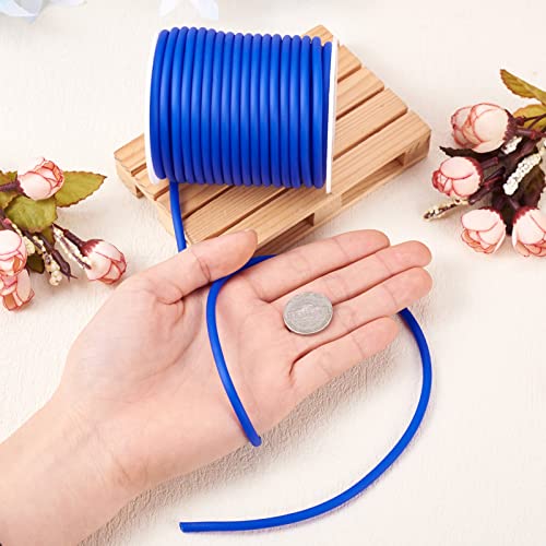 30m/Roll Holle Pijp Rubber koord 4mm slang Rubber koord met 2mm gat voor sieraden maken DIY ambachten armband tubulair breikoord, blauw