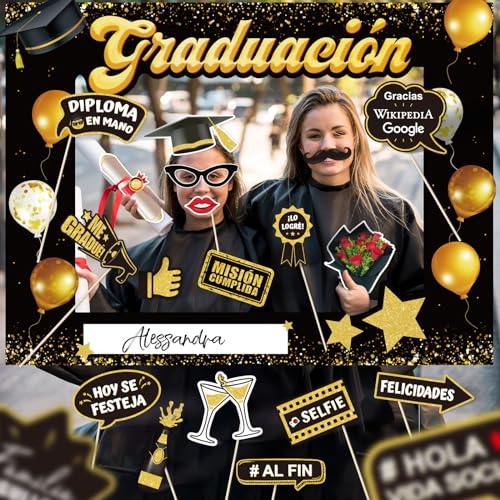 Afstuderen Decoratie, 21 stuks, 1 fotolijst en 20 foto rekwisieten, afstudeerdecoratie 3