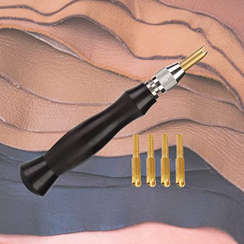 Lederen randstreser, 1,5-2‐2,5‐3mm Sandelhout Handle Brass Head Rand Afdichtingsmachine voor Rand Trimmer Lederen Crimping Press 3