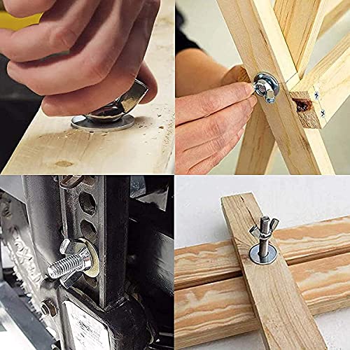 M6 Wing Butterfly Nut (Set van 5) Zink Plated Hand Twist for Threaded Bolts - Fasteners Heavy Duty Certified Standard ISO965 DIN315 M6 Wingnuts (16mm x 32mm) 5