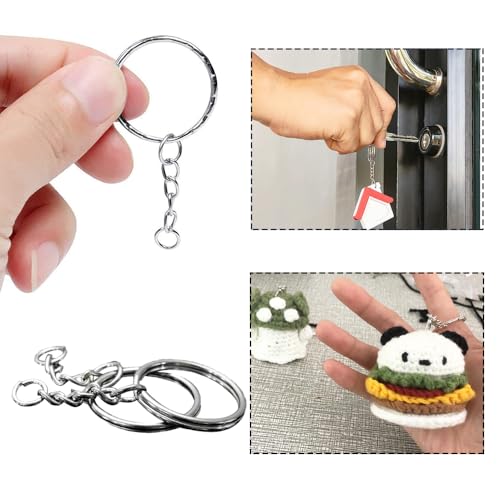 20 stuks sleutelhanger Sleutelhanger instellen Ringen met kettingmetaal Key Chain Metal Splices Keychain Hoepels met ketting voor DIY Craft Tassels Hars Sleutels 4