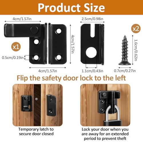 Deursluiting roestvrij stalen slot slot klein, deur slot vergrendelbare slot, slot slot vergrendelbare deur slot buiten met hangslot gat slot voor poort venster afsluiting (links open) 3