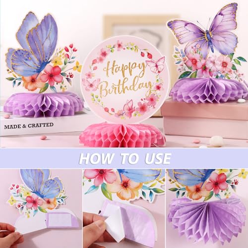 8 stukken tafel decoratie verjaardag meisjes tafelkleed honingraat nest vlinder decoratie gelukkig verjaardag dames roze zilver decoratie vlinder verjaardag 5