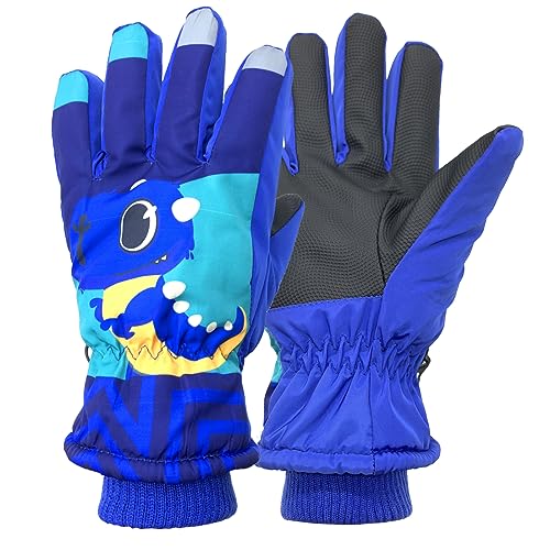 Kinderen Ski Handschoenen, Waterdichte en Winddichte Cartoon Kinderen Handschoenen, Warme Handschoenen, Winter Ski Handschoenen voor jaren, Jongens, Meisjes en Jongens, 4-10 jaar oud