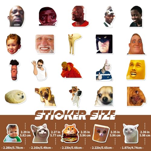 Meme Stickers voor tieners Volwassenen 50 stuks Meme Vinyl Sticker Set Auto Motorfiets Fiets Skateboard Snowboard Bagage Laptop Koffer Helm Motorfiets Computer 3