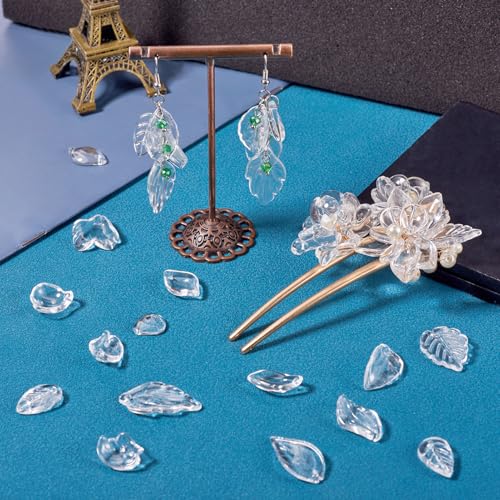 Glass Leaf Kralen Petaline Dangle Kralen Charms Bloem Petal Kralen Caps Bladeren Kristal kralen Spacers voor DIY ambachten ketting oorbellen sieraden maken