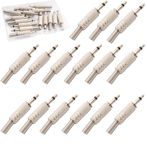 15st TS Mono Plug 3,5mm Solderen DIY Audiokabel Plug Vervanging Hoofdtelefoon Hoofdtelefoon Plug Zilver