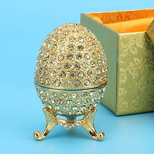 Sieraden Opbergdoos, Vintage Gold Faberge Egg Style sieraden Trinket Box voor ketting armband Trinket Home Desktop Decor Gifts, voor ringen oorbellen ketting Treasury Organizer