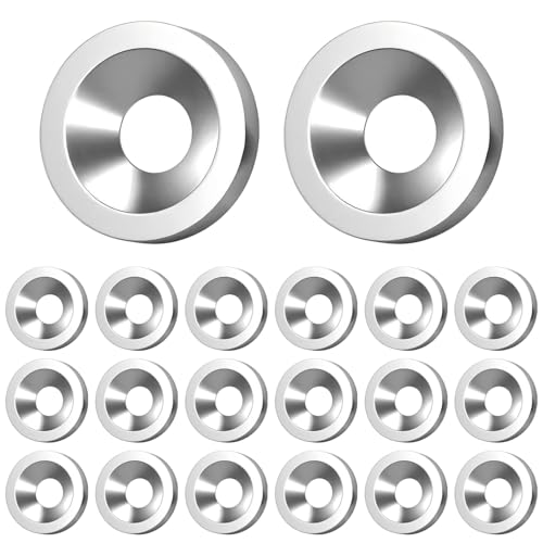 Verpakking van 10 ringen, Roestvrij stalen verzonken kop, M8 x 25 x 5mm bekerringen, decoratieve ringen voor verzonken schroeven