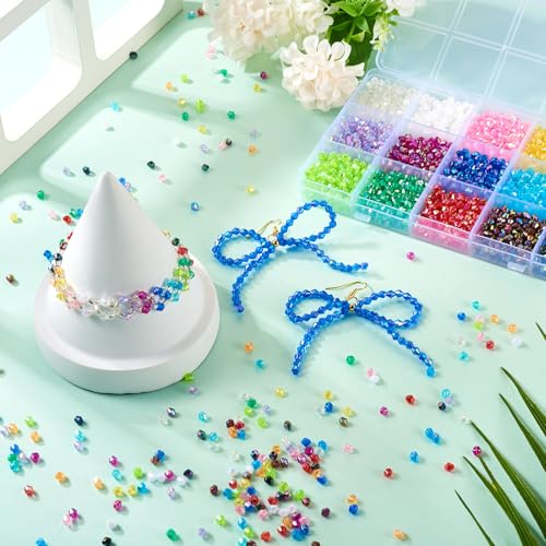 2250st Acryl Bicone Kralen 4mm Transparant Facet Kristallen Kralen Klein Ambacht Kralen Bulk voor DIY Vriendschap armband oorbellen ketting sieraden maken