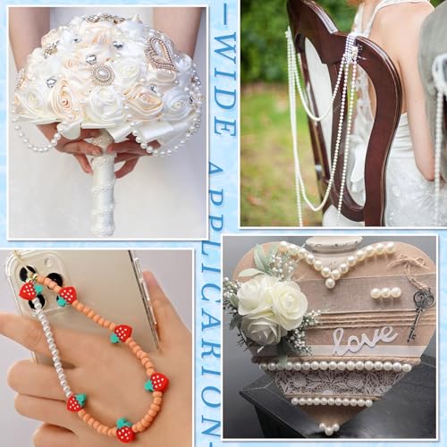 170 stuks parelkralen voor het maken van sieraden, 6 maten, ronde glazen parels voor vrouwen, doe-het-zelf armband, oorbel, ketting, handwerk, choker, accessoires, bloemboeketten 4