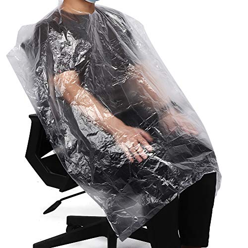 50 st Wegwerpbare kappers Capes Waterdicht Haar snijden Cape Haar wassen Verven Apron Barbershop Haar Salon bescherming Capes