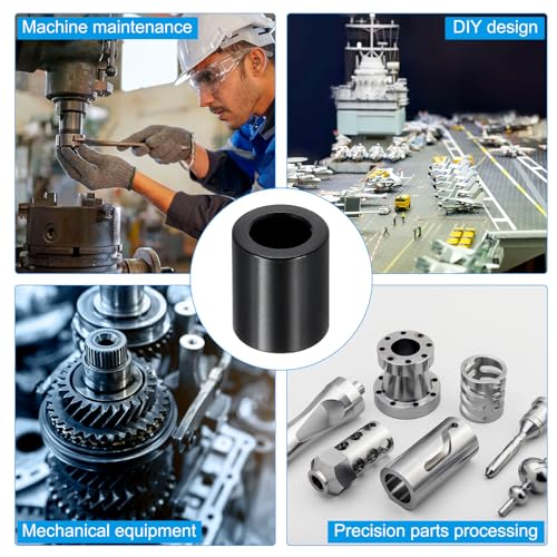 M6 Aluminium Spacers, 6Pcs Metaal Spacers Aluminium 6.2mm ID x 10mm OD x 12mm L Aluminium Spacer Schroef Standoff Ronde voor 1/4" of M6 Schroeven Bolts, Zwart 5