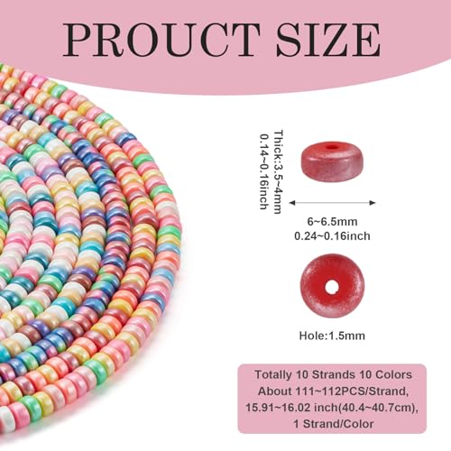 10 Strands handgemaakte klei kralen schijf Ronde Polymer klei kralen Heishi kralen Spacer voor vriendschap armband oorbellen ketting sieraden maken 3