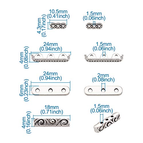 Beadthven Tibetaanse Legering Rechthoek Spacer Bar Sieraden Multilayer Multi-Strand Charm Links Connector Kralen Scheiding voor Sieraden Armband Maken 5