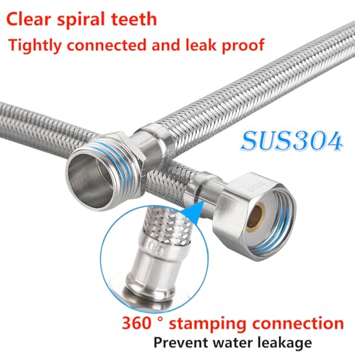 1 stuk 10cm flexibele kraanverbindingsstukken, G1/2 inch Vrouwelijke draad x G1/2 inch Aansluitslang voor mannen, voor toiletten, kranen 3