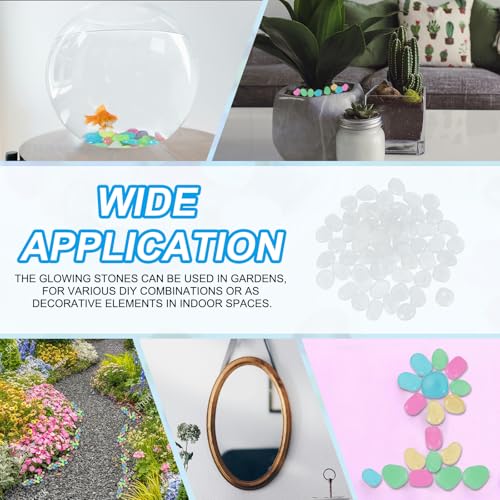 Lichtgevende stenen, 300 st Luminous Rocks voor Indoor Decoraties Fish Basin Garden Courtyard Landschap Cadeaus voor vrienden, Wit 5