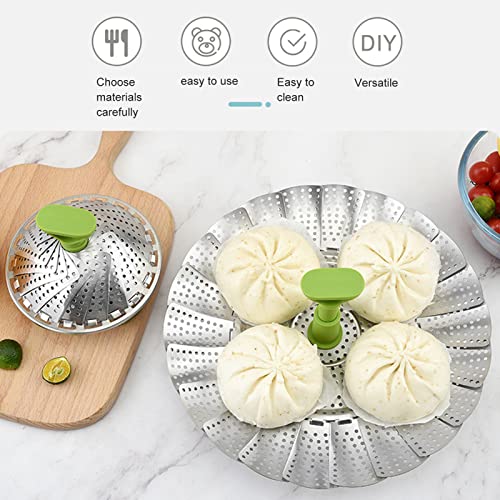 Stoommand, Multifunctionele Vouwbare Stoomrek, Roestvrij staal intrekbare Stoombak, Cookware Accessoire voor Stoomende Groenten, Rolls en Zeevruchten (Groot) 5