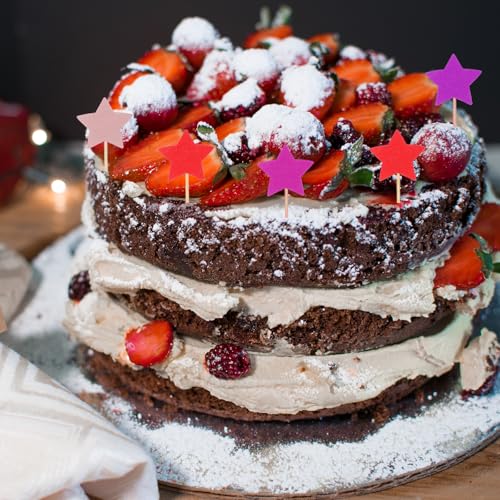 Little Star Cupcake Toppers, 50 stuks Star Cupcake Picks verjaardag cake decoraties voor bruiloft engagement bruids douche partij leveringen, gras groen 5