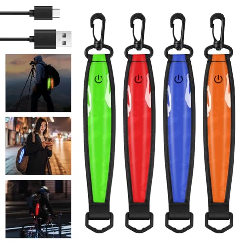 LED-flitslicht, Reflectieve Hanger, 3 lichtmodi, Waterdichte veiligheidslamp, Geschikt voor rugzak, Schooltas, Wandelen, Fietsen