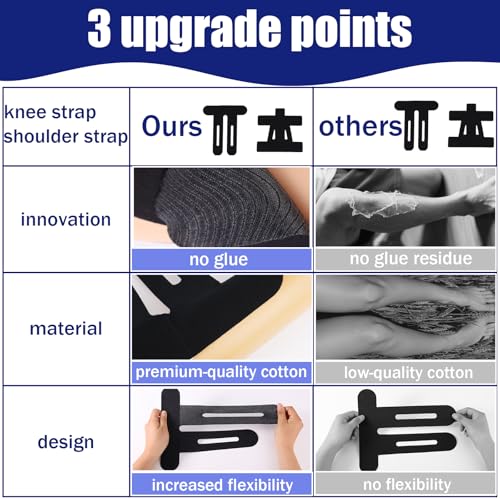 16st Pre-Cut Kinesiology Tape for Knees, Ademende elastische Latex Gratis Atletische Spierstickers voor ondersteuning schouder stabiliteit knie in sport (2 stijlen) 5