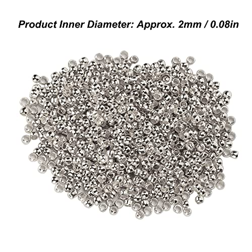 Ronde Spacer Kralen, DIY Stopper Kralen, Makkelijk te gebruiken sieraden maken Stopper Kralen Duurzaam 500Pcs Knijp kralen voor ketting armband DIY(Silver) 3