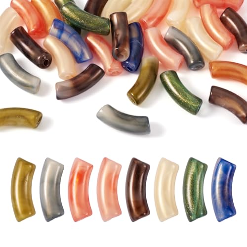 30 st Acryl gebogen kralen Twee Tone Twisted gebogen kralen acryl lange noedels kralen voor ketting armband sieraden maken