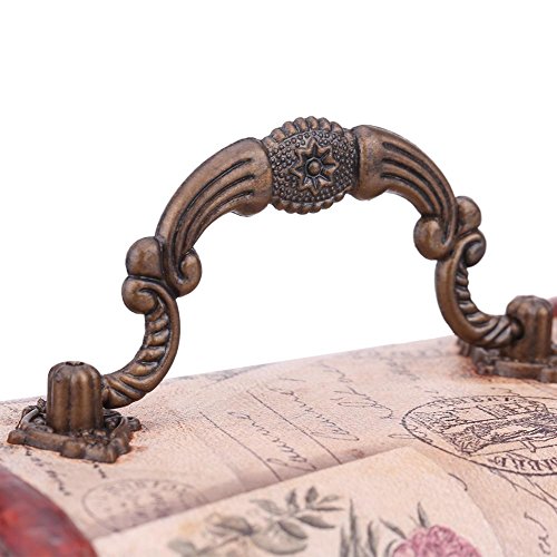 Houten sieraden doos opslag vak hout vintage parel ketting armband cadeauhouder Organisator Classic Handmade Retro Europees houten kabinet Oud geheugen 3