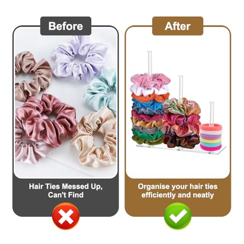 3 Lagen Acryl Scrunchie houder, Transparant Weergave, Hairband Weergave houder, sieraden Stand, Hair Tie Organizer sieraden Stand Meisjes voor Headband Claw Clip Armbanden 4