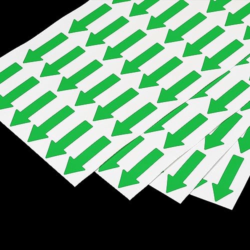 Kleine pijl Sticker Label 1.2x0.5 inch, 450st Zelfklevende Color Coding Sign Sticker voor Gas Flow Direction Inspectie Defect Mark, Groen 4