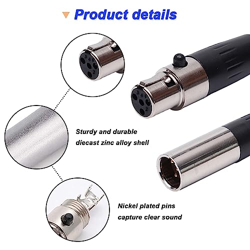 3 Pin Mini XLR Plug, TA4F Jack en TA4F Plug Adapter Plug, Mini XLR Plug, Vervanging Audio Plug voor Microfoon (6 Pack) 4